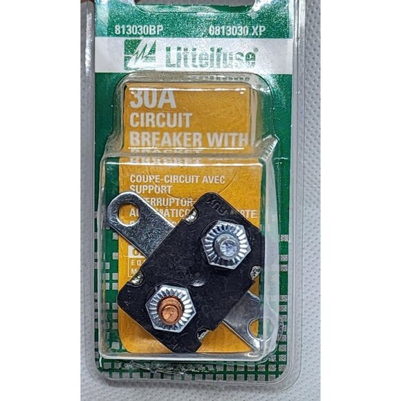Littelfuse 30A Circuit Breaker with Bracket OEM 813030BP 0813030.XP - Picture 3 of 16
